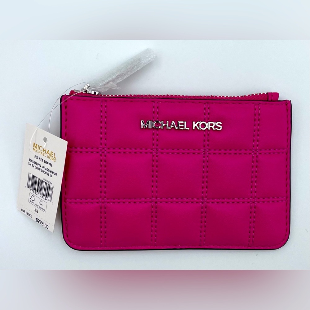 Michael Kors Pink Clutch Wristlet with Glossy Finish